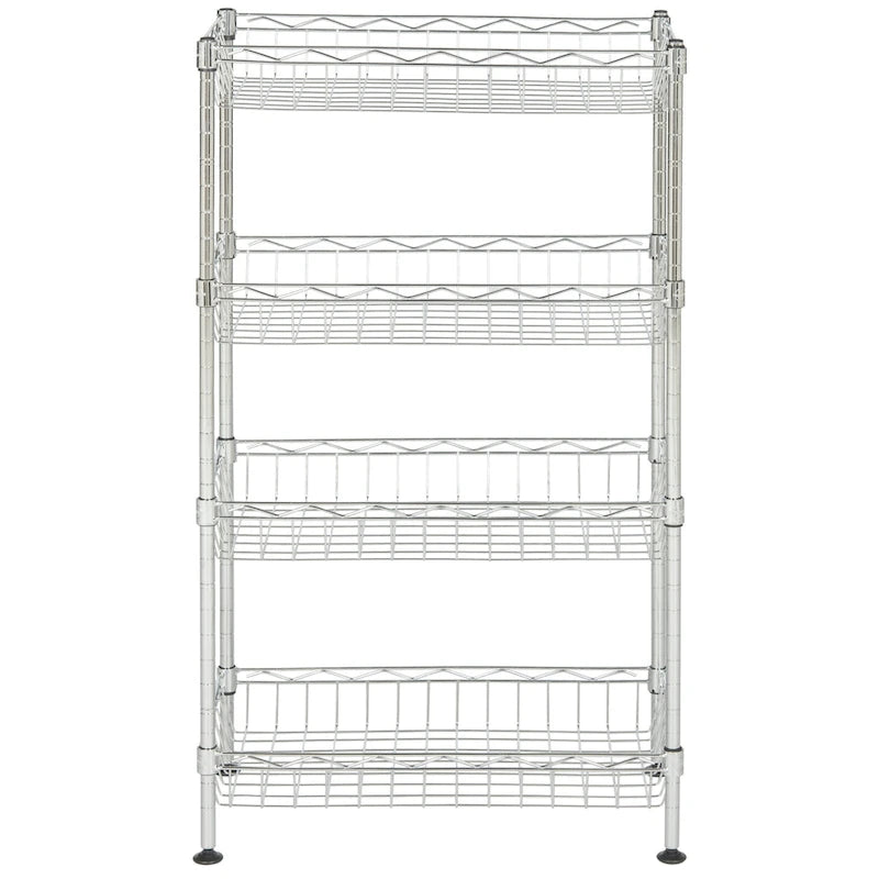 Storage 4-Tier Chrome Wire Mini Rack - 17.7 x 9.8 x 31.5 - 18Wx10Dx31H