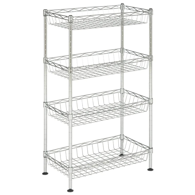 Storage 4-Tier Chrome Wire Mini Rack - 17.7 x 9.8 x 31.5 - 18Wx10Dx31H