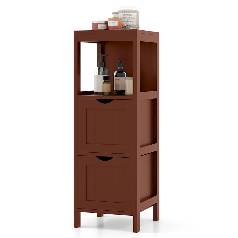 Bathroom Floor Cabinet Freestanding Side Storage Organizer - See Details