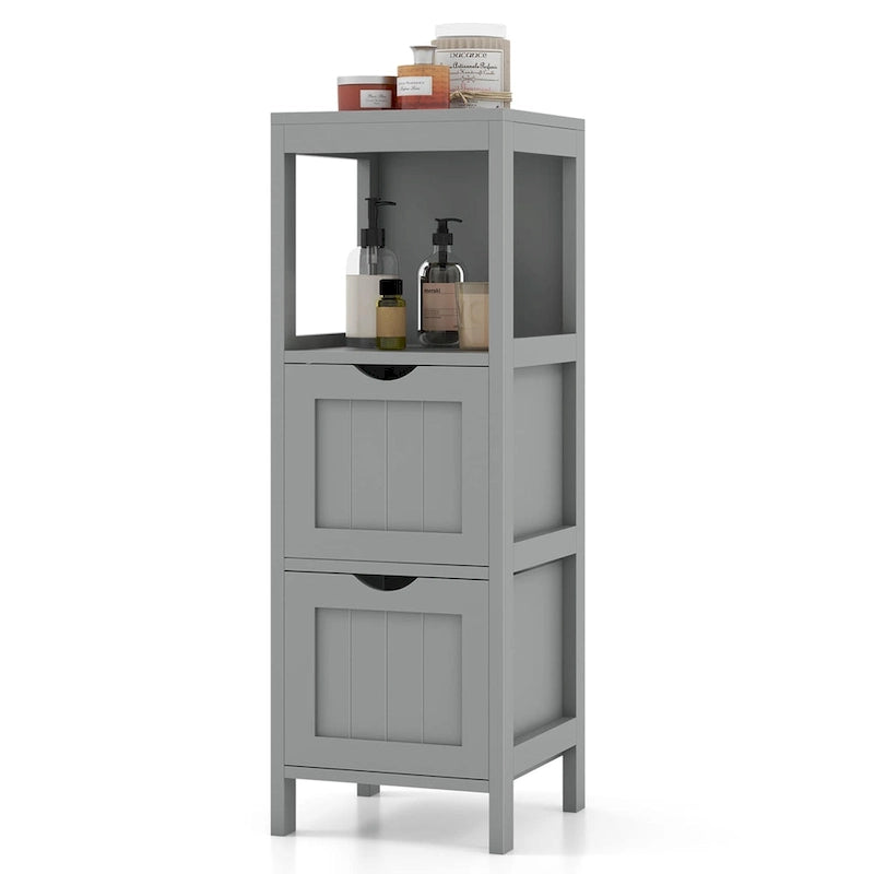 Bathroom Floor Cabinet Freestanding Side Storage Organizer - See Details