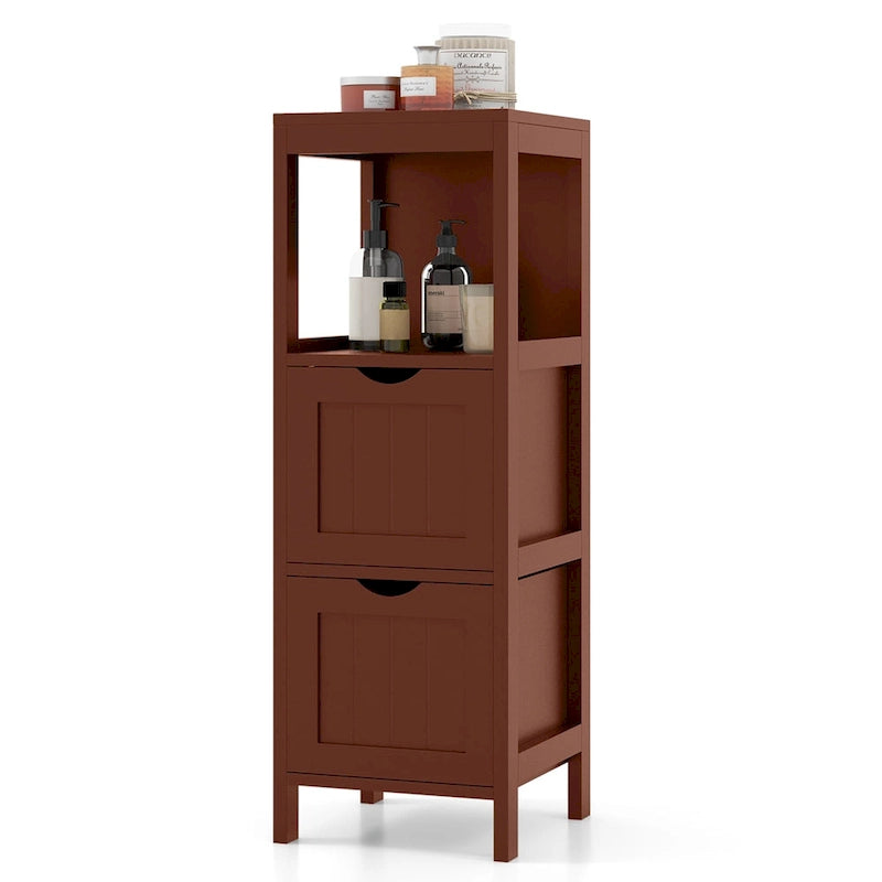 Bathroom Floor Cabinet Freestanding Side Storage Organizer - See Details