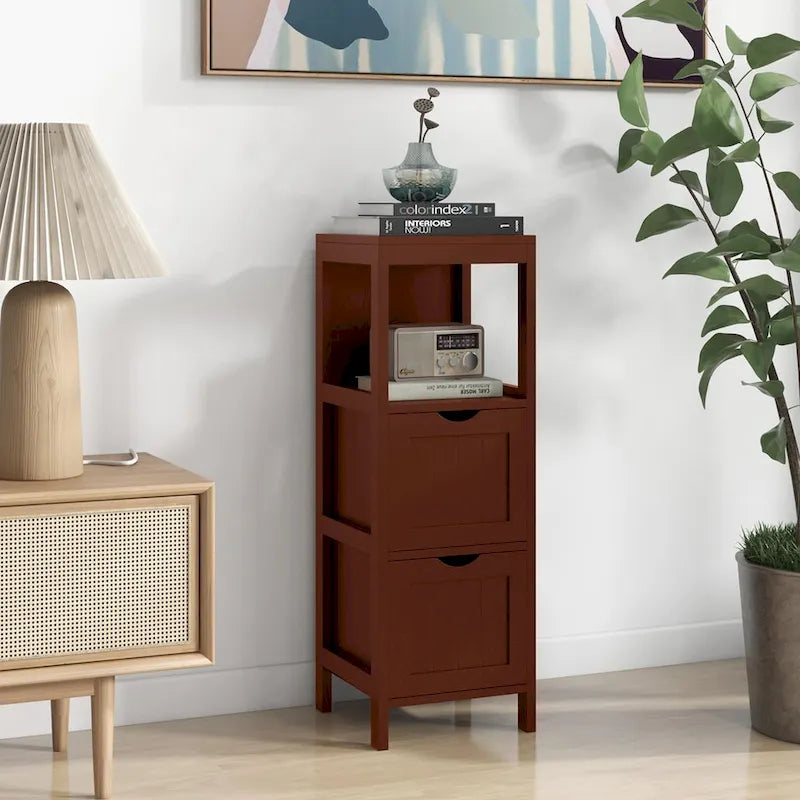 Bathroom Floor Cabinet Freestanding Side Storage Organizer - See Details