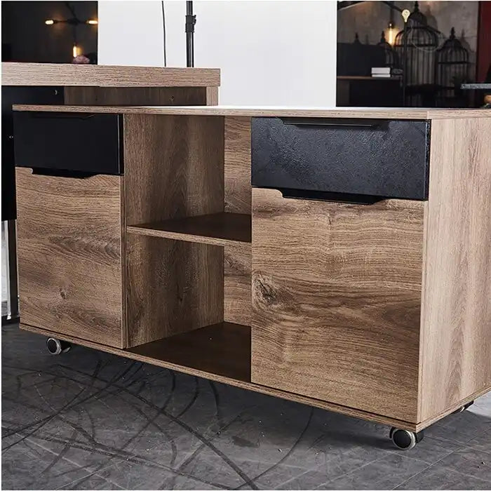 47 Large Mobile Lateral Filing Cabinet with Wheels Printer Stand