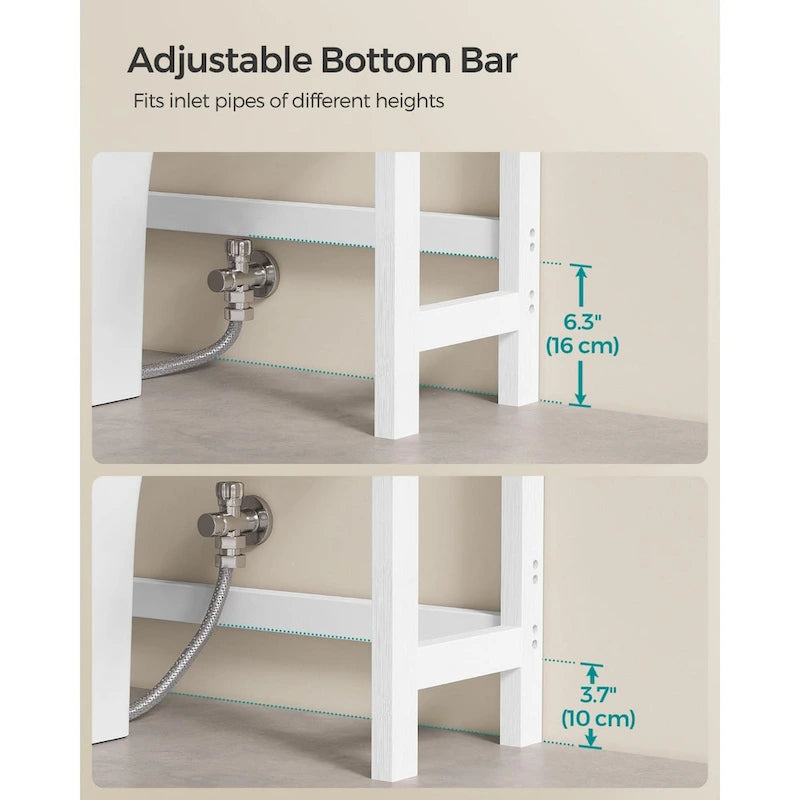 3-Tier Tall Freestanding Wicker Over-the-Toilet Storage Organizer with 3 Hight Adjustable Middle Shelf