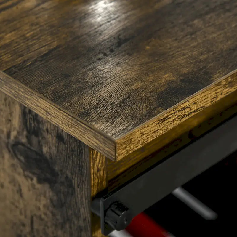 Industrial Sideboard Storage Cabinet, Serving Bar Buffet with Sliding Barn Door and 6-Bottle Wine Rack