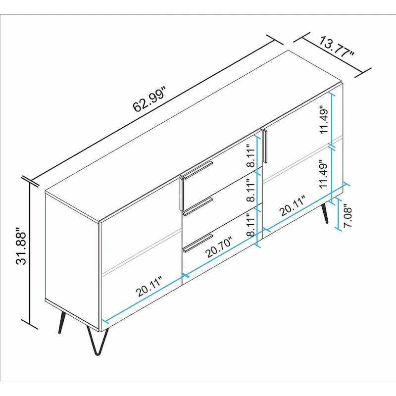 Sideboard with 4 Shelves