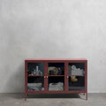 Modern Metal & Glass 3-Door Sideboard