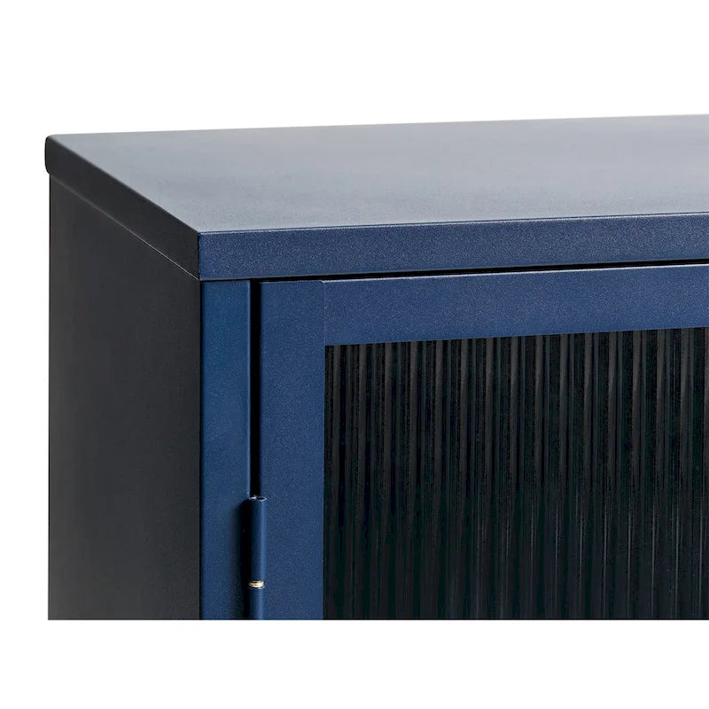 Modern Metal & Glass 3-Door Sideboard