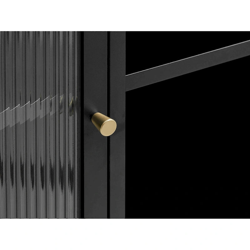 Modern Metal & Glass 3-Door Sideboard