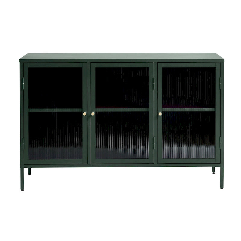 Modern Metal & Glass 3-Door Sideboard