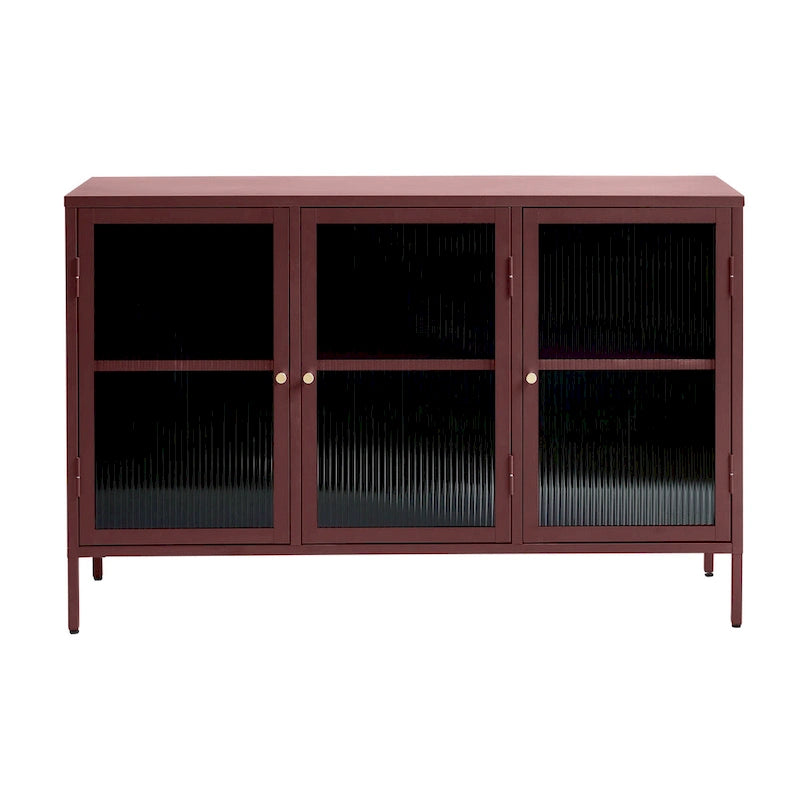 Modern Metal & Glass 3-Door Sideboard