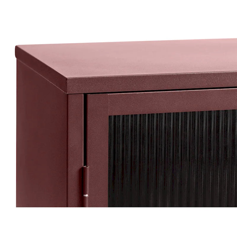 Modern Metal & Glass 3-Door Sideboard