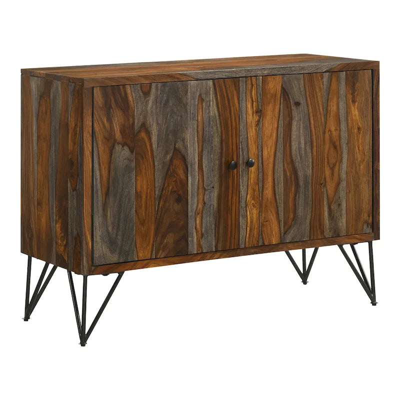 Sheesham Grey 1-Adjustable Shelf Accent Cabinet
