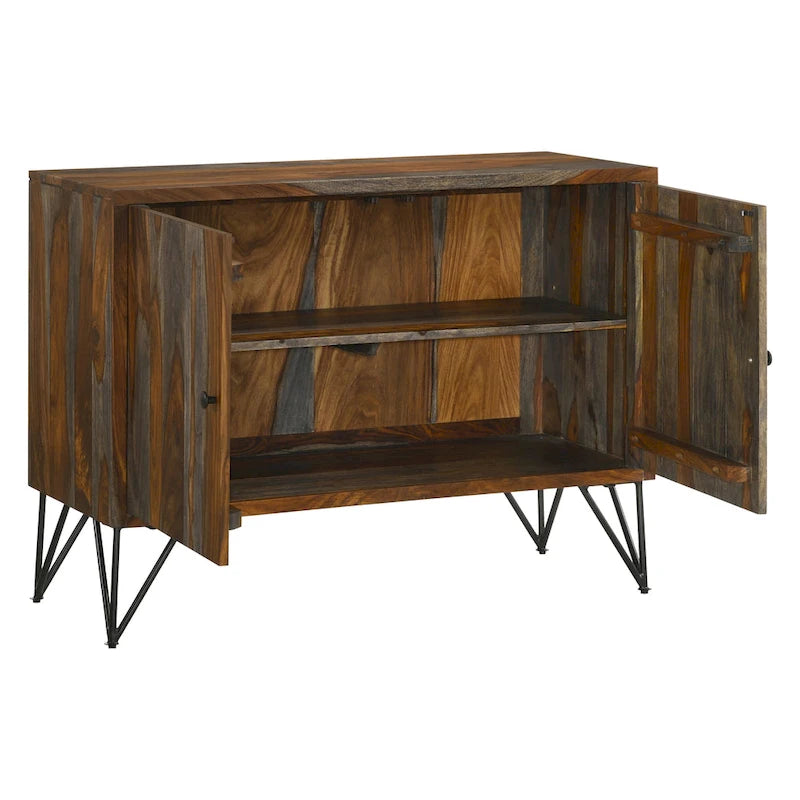 Sheesham Grey 1-Adjustable Shelf Accent Cabinet