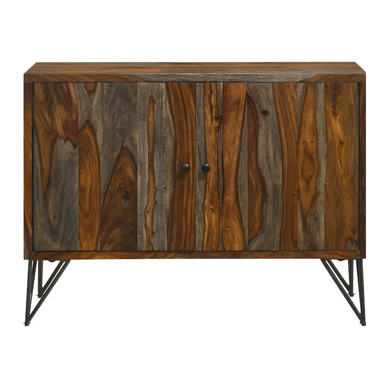 Sheesham Grey 1-Adjustable Shelf Accent Cabinet