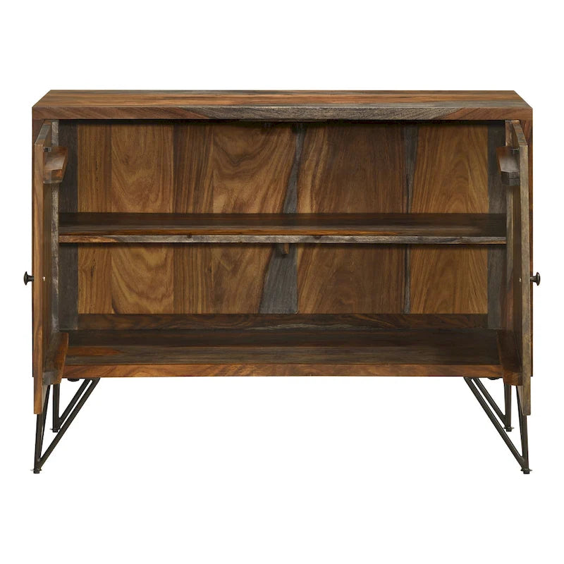 Sheesham Grey 1-Adjustable Shelf Accent Cabinet