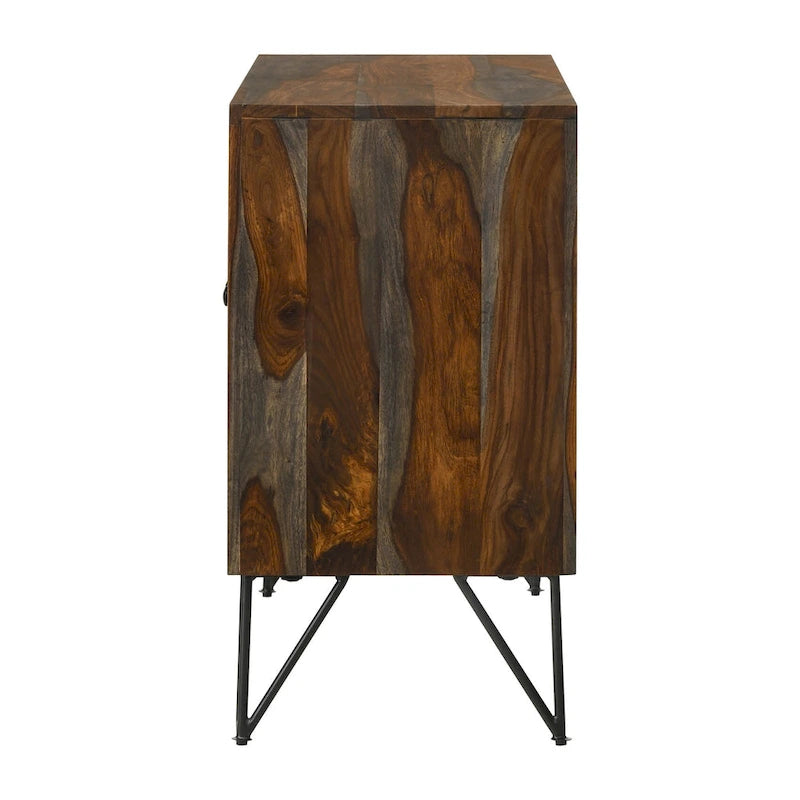 Sheesham Grey 1-Adjustable Shelf Accent Cabinet
