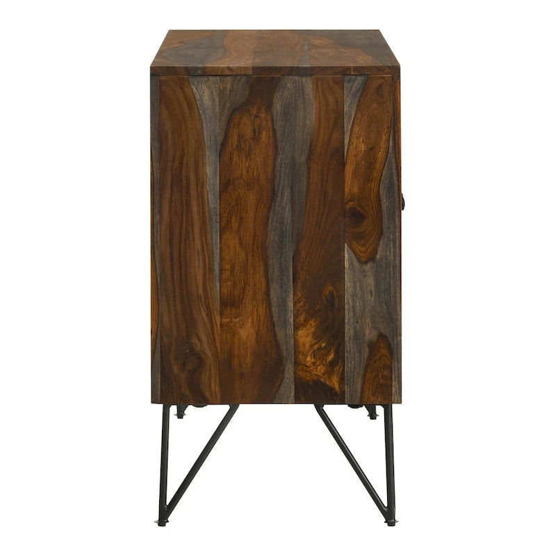 Sheesham Grey 1-Adjustable Shelf Accent Cabinet