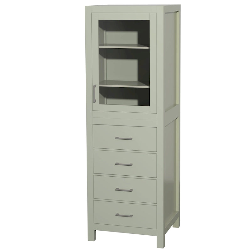 Linen Tower with Door & Drawer Storage