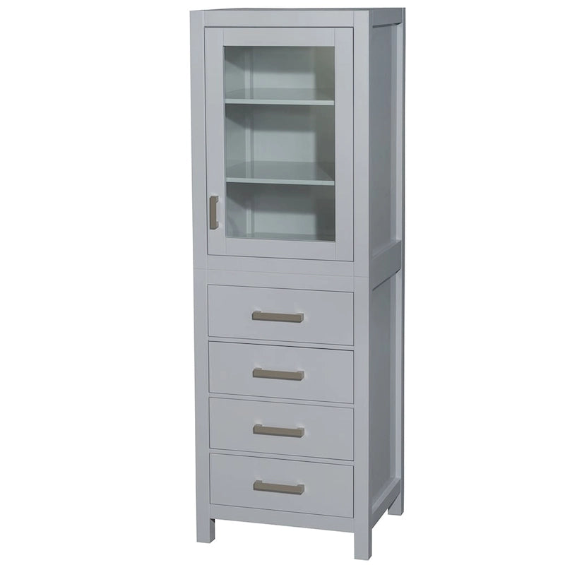 Linen Tower with Door & Drawer Storage