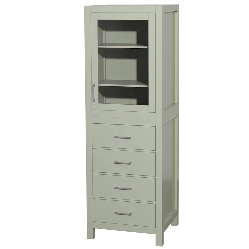 Linen Tower with Door & Drawer Storage