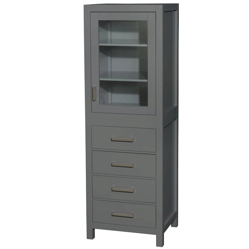 Linen Tower with Door & Drawer Storage