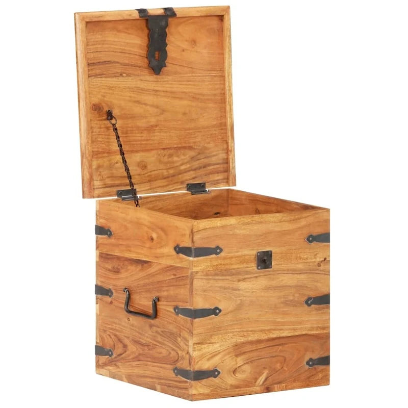 Chest 15.7x15.7x15.7 Solid Acacia Wood