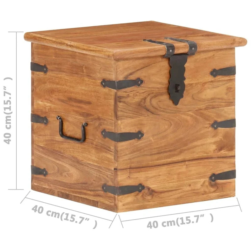 Chest 15.7x15.7x15.7 Solid Acacia Wood