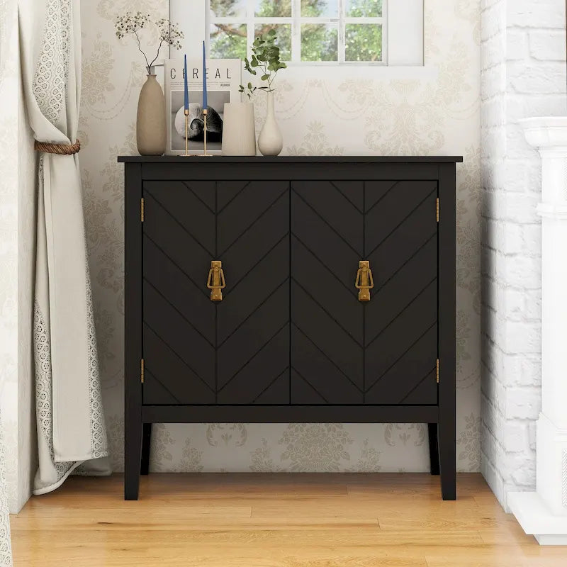 2 Door Wooden Cabinets Gray Wood Cabinet Vintage Style