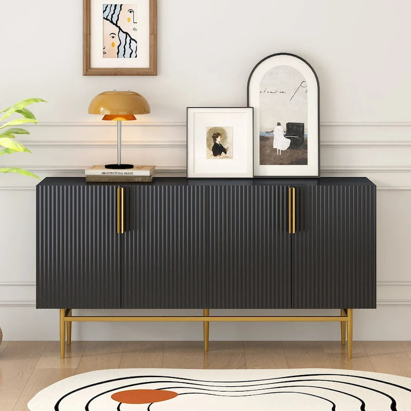 60 Modern Elegant 4-Door Cabinet Buffet/Sideboard