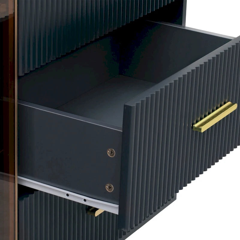 Modern Sideboard Buffet Cabinet with Glass Doors