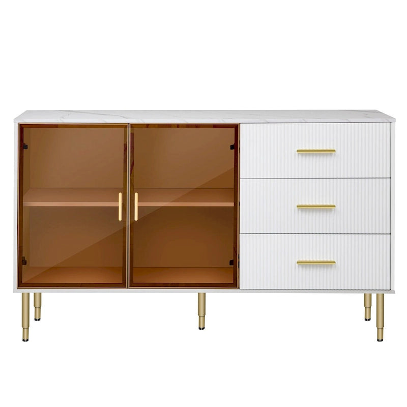 Modern Sideboard Buffet Cabinet with Glass Doors