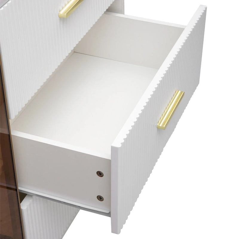 Modern Sideboard Buffet Cabinet with Glass Doors