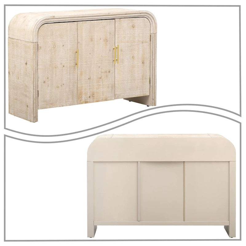 Vintage Chic Wooden Sideboard with Foot Pads