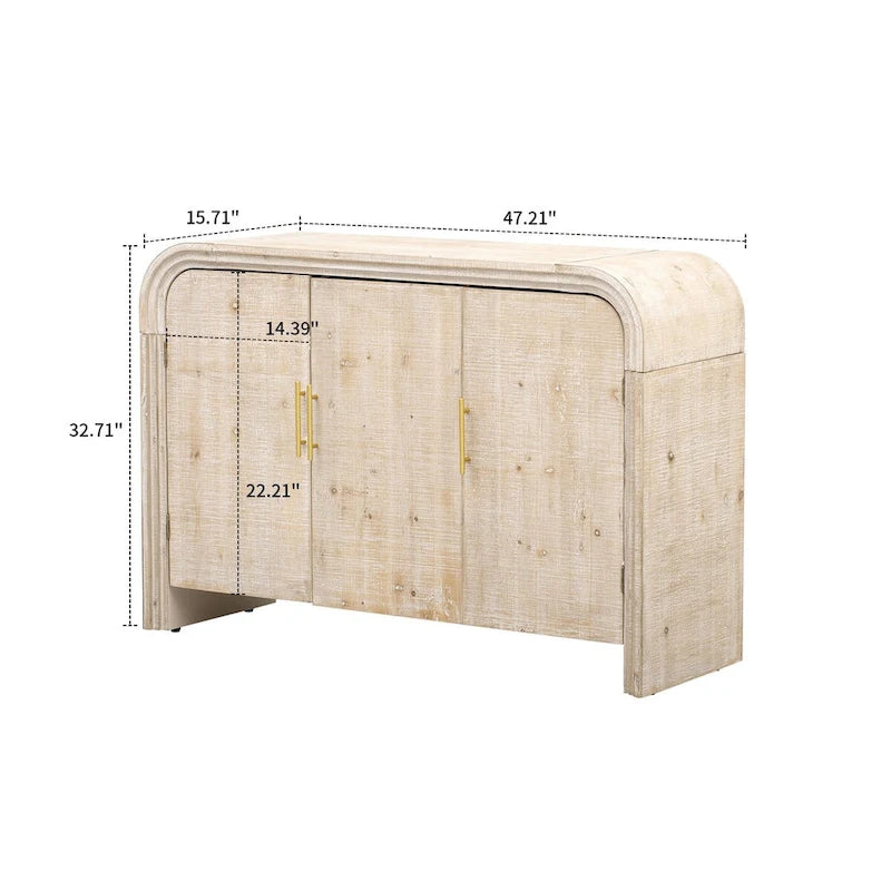 Vintage Chic Wooden Sideboard with Foot Pads