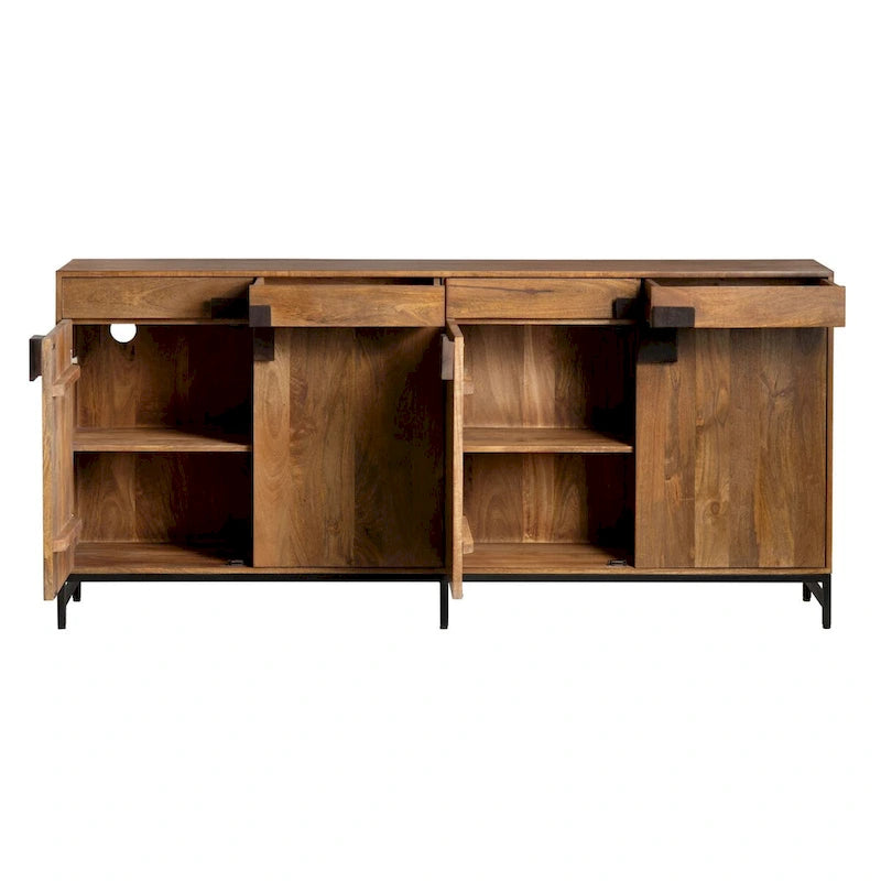 76 4-Drawer Sideboard, Brown