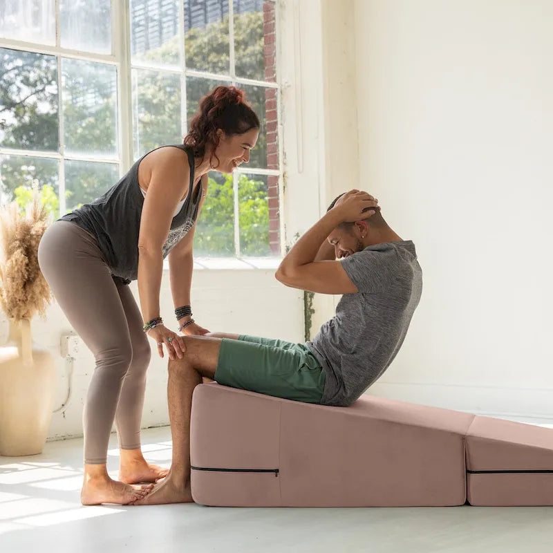 Super Ramp / Convertible Bed Bench w/ Slip Cover for Yoga & Massage, Microvelvet