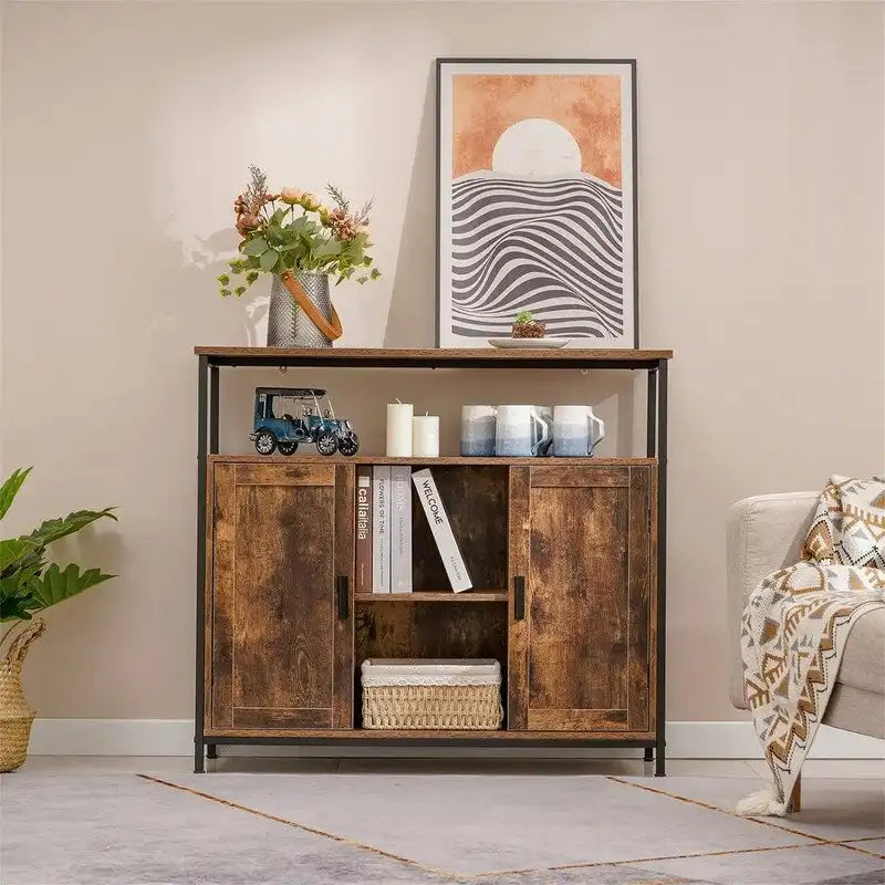 Storage Cabinet with 2 Doors - 11.81D x 35.43W x 31.5H