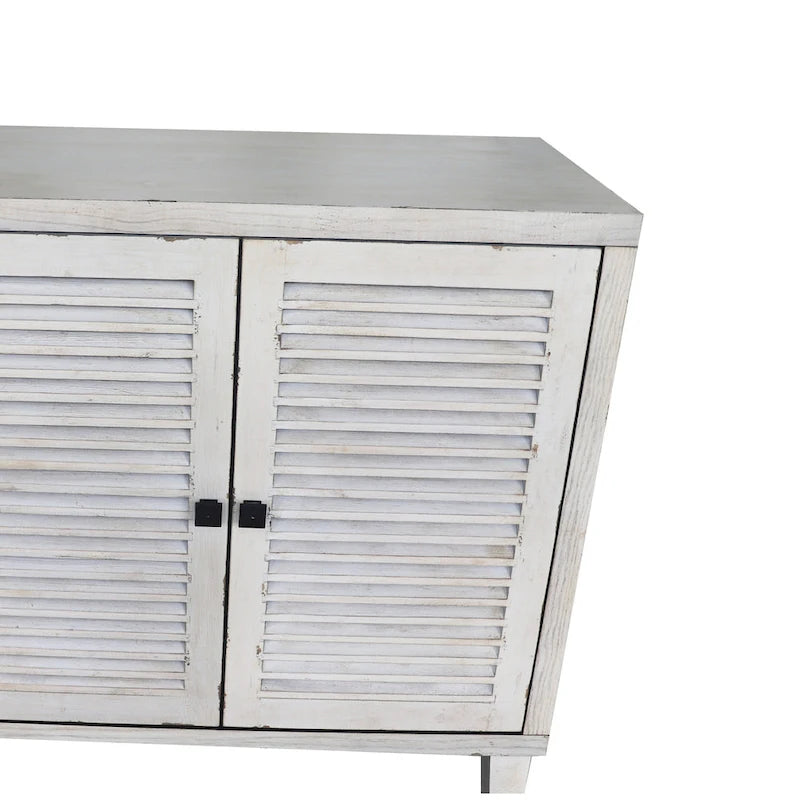Wooden Accent 4-Door Sideboard with Adjustable Shelves