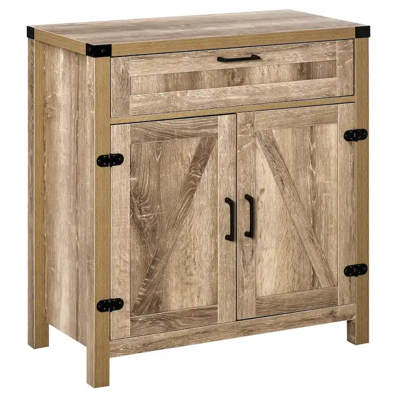 Wooden Buffet Cabinet with Drawer and Adjustable Shelf - N/A