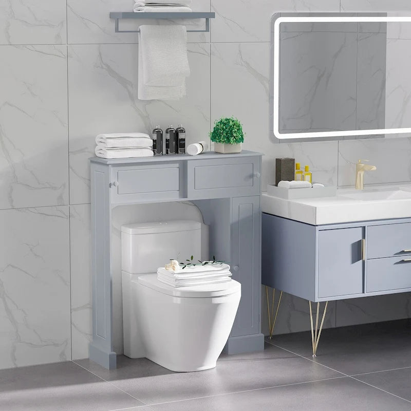 Over the Toilet Bathroom Cabinet,Toilet Rack, Space Saver, Gray