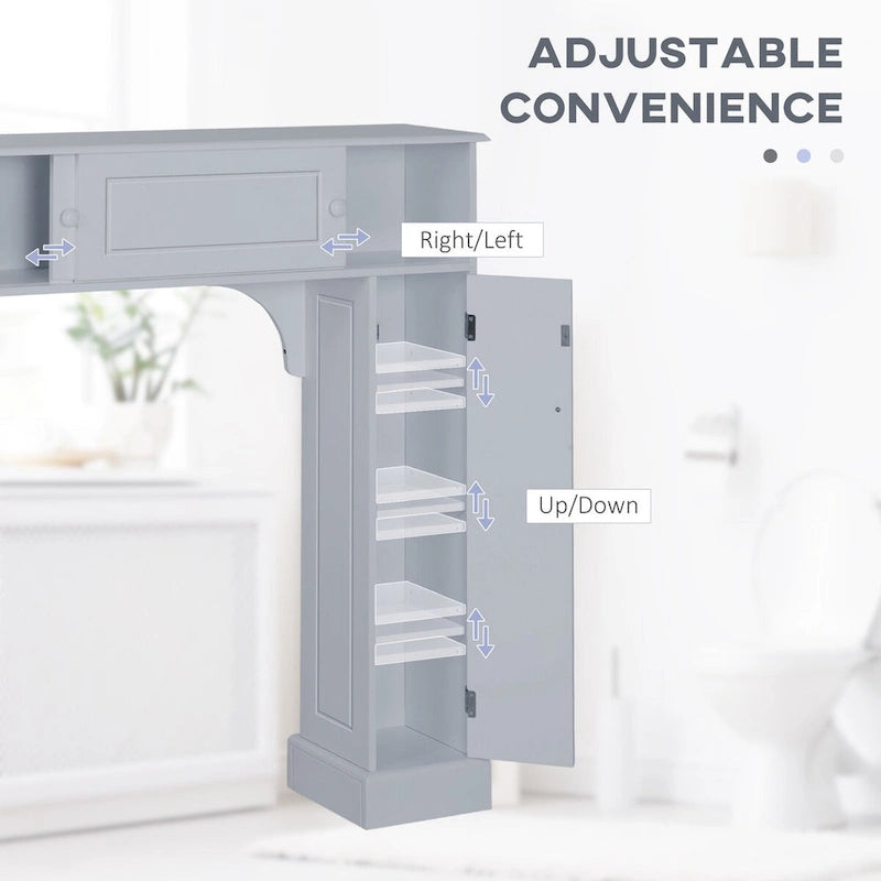 Over the Toilet Bathroom Cabinet,Toilet Rack, Space Saver, Gray