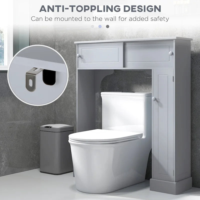 Over the Toilet Bathroom Cabinet,Toilet Rack, Space Saver, Gray
