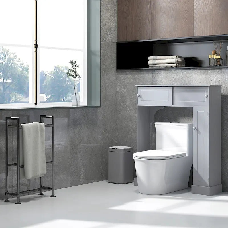 Over the Toilet Bathroom Cabinet,Toilet Rack, Space Saver, Gray