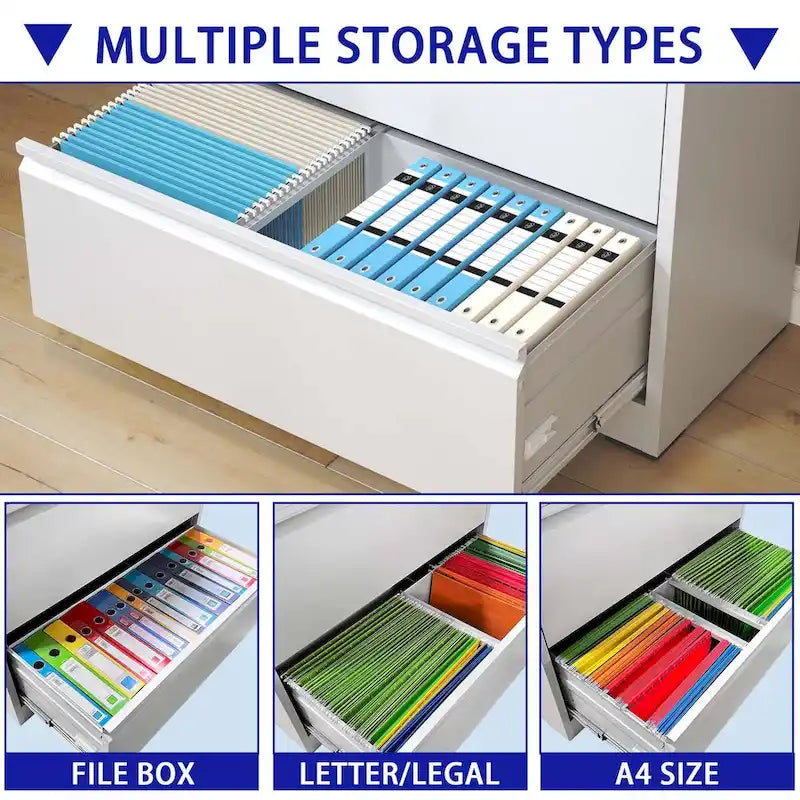 5 Drawer Metal Lateral File Cabinet,Filing Cabinet with Lock,Lockable File Cabinet for Home Office,Locking Metal File Cabinet